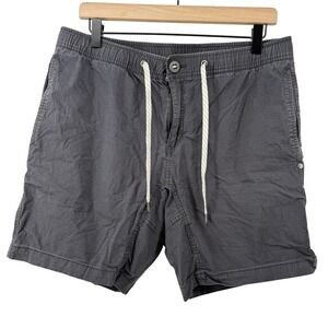 Vuori Ripstop Short Charcoal Gray Men L Pockets Organic Cotton‎ Stretch V370